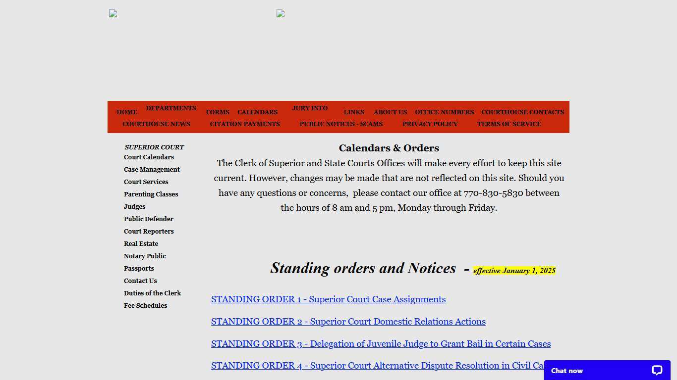 Georgia Superior Court Clerks - Calendars